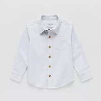 Okie Dokie Toddler & Little Boys Long Sleeve Regular Fit Button-Down Shirt