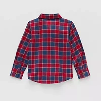 Okie Dokie Toddler & Little Boys Long Sleeve Regular Fit Button-Down Shirt