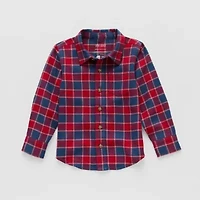 Okie Dokie Toddler & Little Boys Long Sleeve Regular Fit Button-Down Shirt