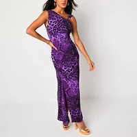 Bold Elements Womens Sleeveless Animal Maxi Dress