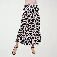 24seven Comfort Apparel Womens Mid Rise Long A-Line Skirt