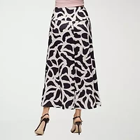 24seven Comfort Apparel Womens Mid Rise Long A-Line Skirt