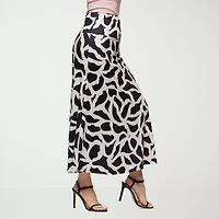 24seven Comfort Apparel Womens Mid Rise Long A-Line Skirt