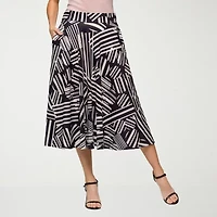 24seven Comfort Apparel Womens Mid Rise Midi A-Line Skirt