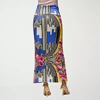 24seven Comfort Apparel Womens Mid Rise Long A-Line Skirt