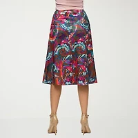 24seven Comfort Apparel Womens Mid Rise A-Line Skirt