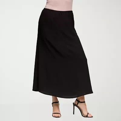 24seven Comfort Apparel Womens Mid Rise Long A-Line Skirt