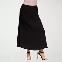24seven Comfort Apparel Womens Mid Rise Long A-Line Skirt
