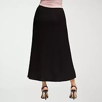 24seven Comfort Apparel Womens Mid Rise Long A-Line Skirt