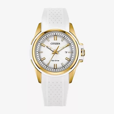 Citizen Sport Casual Womens White Strap Watch Fe1262-03a