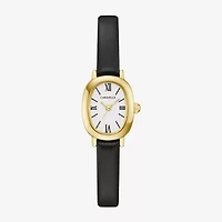 Caravelle Designed By Bulova Womens Black Leather Strap Watch 44l269