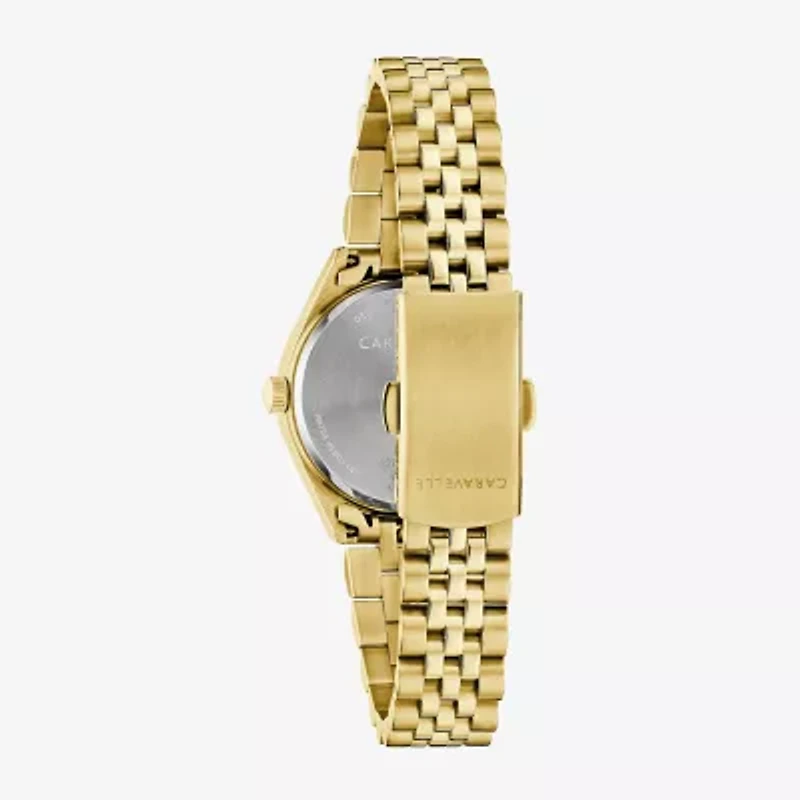 Caravelle Designed By Bulova Womens Gold Tone Stainless Steel Bracelet Watch 44m117