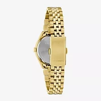 Caravelle Designed By Bulova Womens Gold Tone Stainless Steel Bracelet Watch 44m117