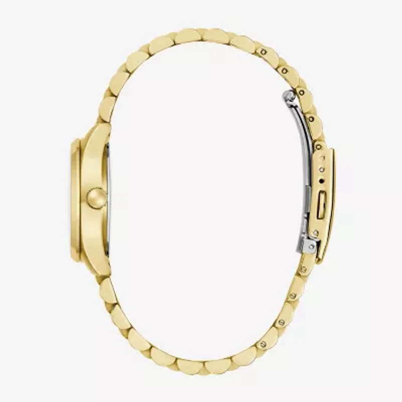 Caravelle Designed By Bulova Womens Gold Tone Stainless Steel Bracelet Watch 44m117