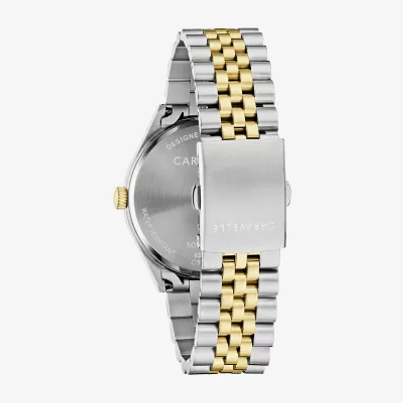 Caravelle Designed By Bulova Mens Two Tone Stainless Steel Bracelet Watch 45b163