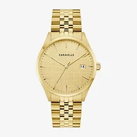 Caravelle Designed By Bulova Mens Gold Tone Stainless Steel Bracelet Watch 44b132