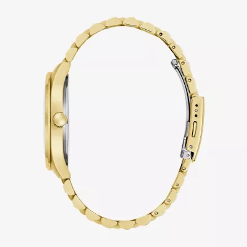 Caravelle Designed By Bulova Mens Gold Tone Stainless Steel Bracelet Watch 44b132