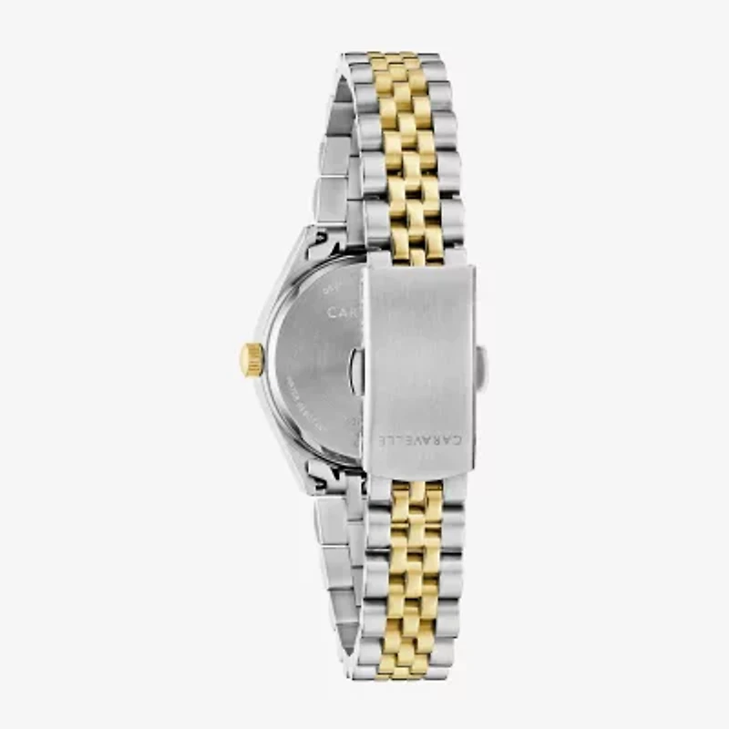 Caravelle Designed By Bulova Womens Two Tone Stainless Steel Bracelet Watch 45m121