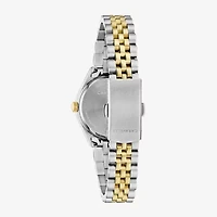 Caravelle Designed By Bulova Womens Two Tone Stainless Steel Bracelet Watch 45m121