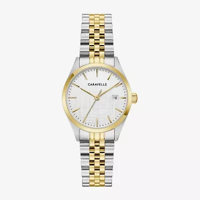 Caravelle Designed By Bulova Womens Two Tone Stainless Steel Bracelet Watch 45m121