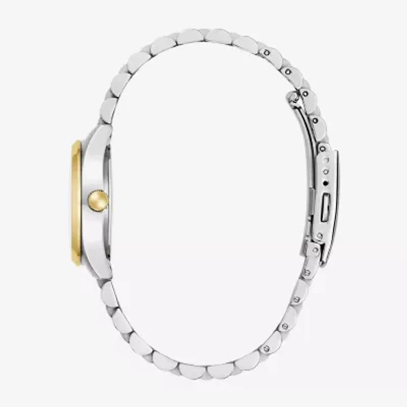 Caravelle Designed By Bulova Womens Two Tone Stainless Steel Bracelet Watch 45m121