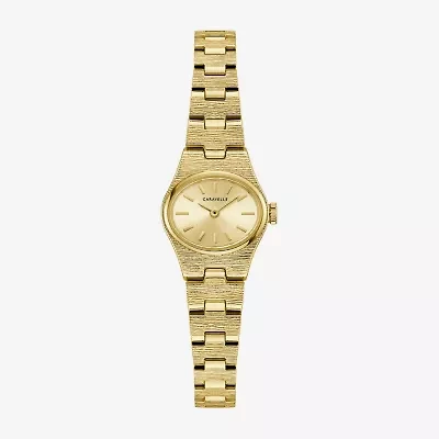 Caravelle Designed By Bulova Womens Gold Tone Stainless Steel Bracelet Watch 44l271