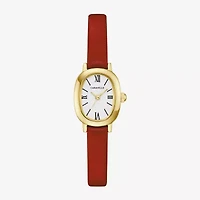 Caravelle Designed By Bulova Womens Red Leather Strap Watch 44l270
