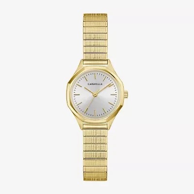 Caravelle Designed By Bulova Womens Gold Tone Stainless Steel Bracelet Watch 44l268