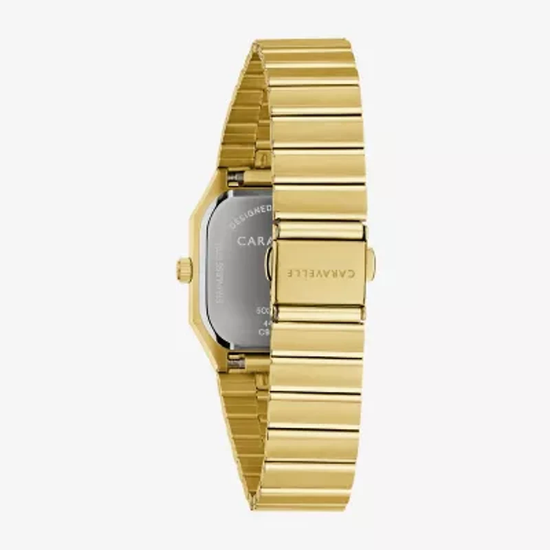 Caravelle Designed By Bulova Mens Gold Tone Stainless Steel Bracelet Watch 44b131