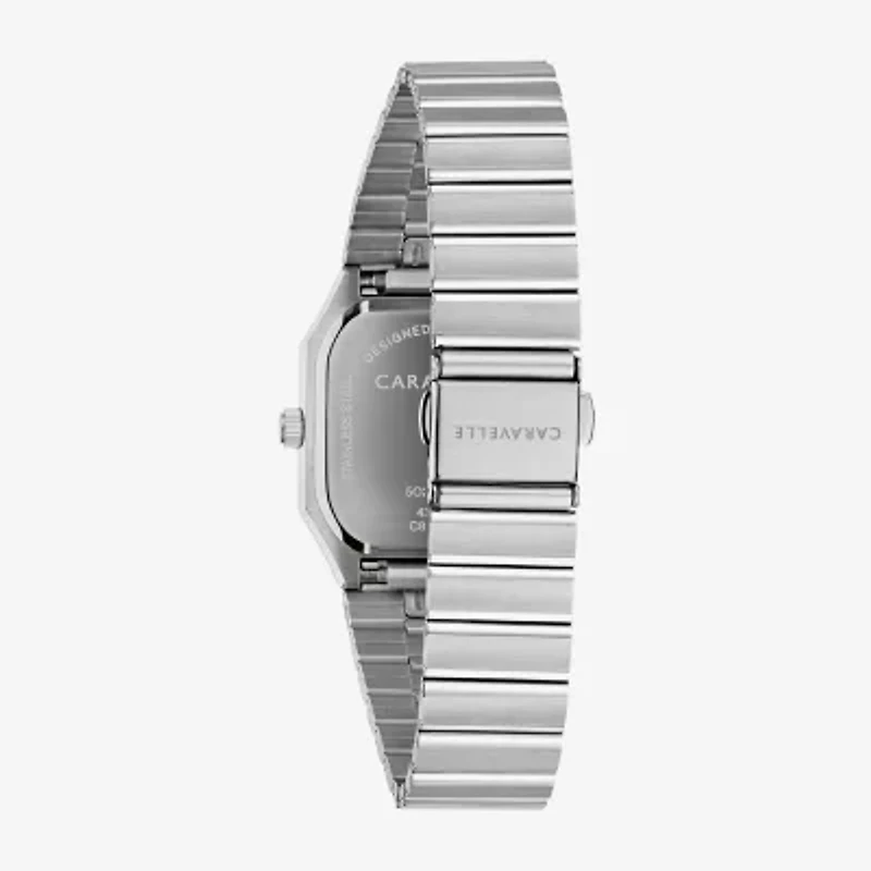 Caravelle Designed By Bulova Mens Silver Tone Stainless Steel Bracelet Watch 43b176