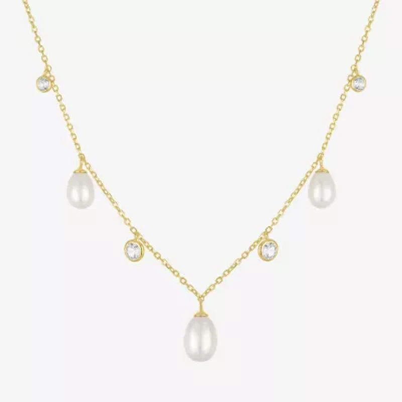 Womens 14K Gold Over Silver 15 Inch Cable Chain Necklace