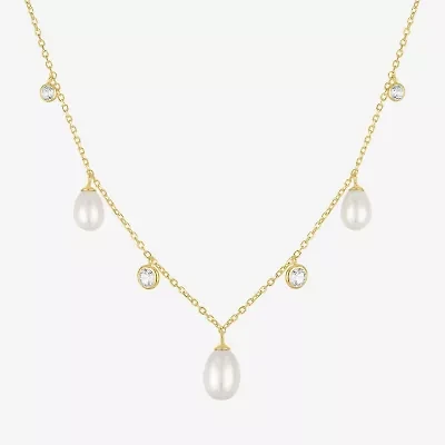 Womens 14K Gold Over Silver 15 Inch Cable Chain Necklace