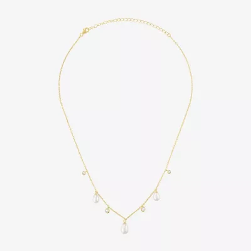 Womens 14K Gold Over Silver 15 Inch Cable Chain Necklace