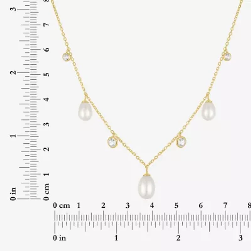 Womens 14K Gold Over Silver 15 Inch Cable Chain Necklace