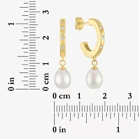 Womens White Cultured Freshwater Pearl 14K Gold Over Silver Pear Drop Earrings