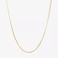 Womens 10K Gold 20 Inch Box Chain Necklace
