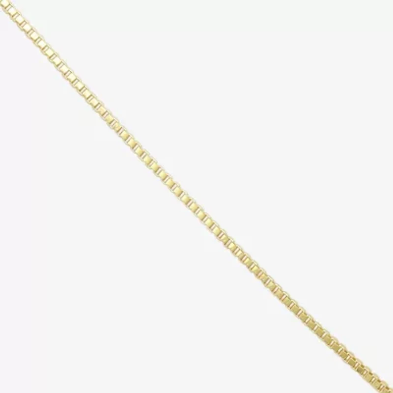 Womens 10K Gold 20 Inch Box Chain Necklace