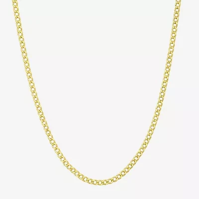 Made in Italy Womens 10K Gold 18 Inch Curb Chain Necklace