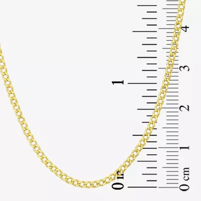 Made in Italy Womens 10K Gold 18 Inch Curb Chain Necklace