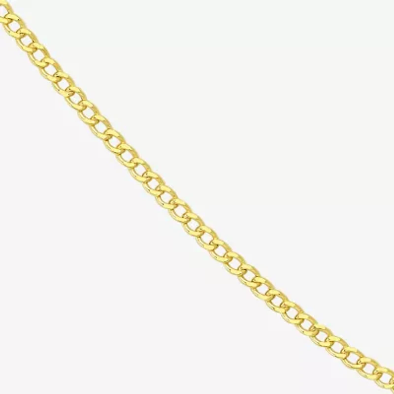 Made in Italy Womens 10K Gold 18 Inch Curb Chain Necklace