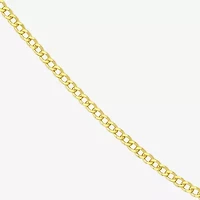 Made in Italy Womens 10K Gold 18 Inch Curb Chain Necklace