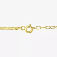Made in Italy Womens 10K Gold Inch Herringbone Chain Necklace