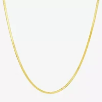 Made in Italy Womens 10K Gold Inch Herringbone Chain Necklace