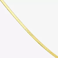 Made in Italy Womens 10K Gold Inch Herringbone Chain Necklace
