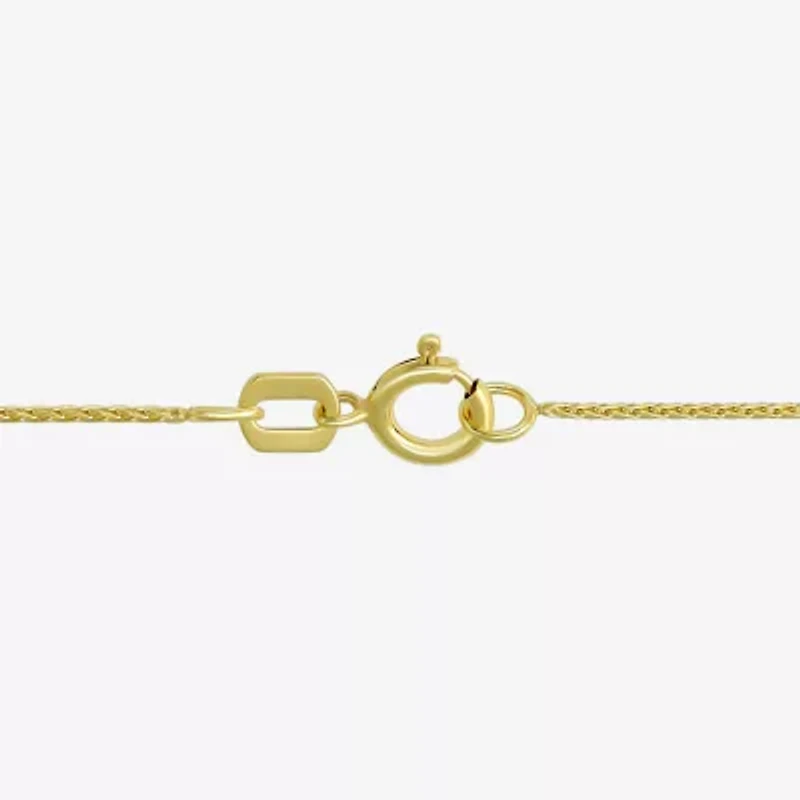 Womens 10K Gold 18 Inch Wheat Chain Necklace