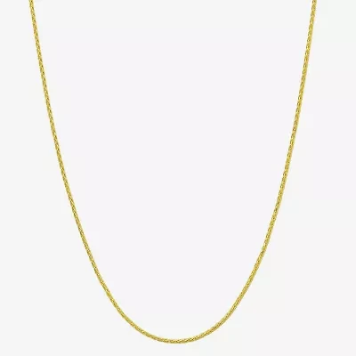 Womens 10K Gold 18 Inch Wheat Chain Necklace