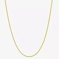 Womens 10K Gold 18 Inch Wheat Chain Necklace