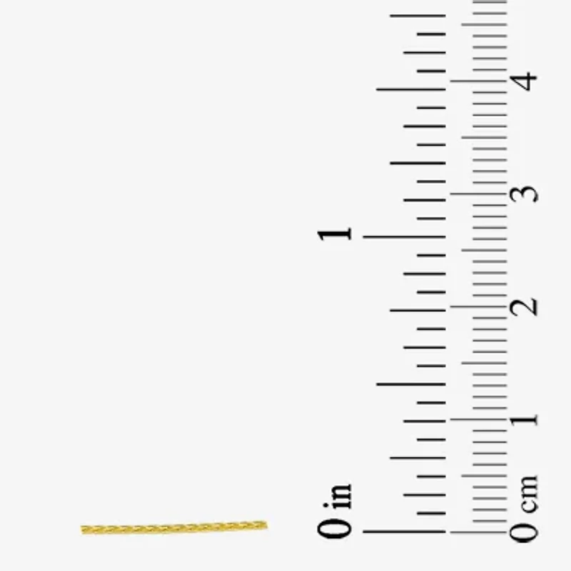 Womens 10K Gold 18 Inch Wheat Chain Necklace