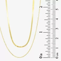 Gold Addiction Womens 10K Gold 16 Inch Herringbone Chain Necklace