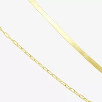 Gold Addiction Womens 10K Gold 16 Inch Herringbone Chain Necklace